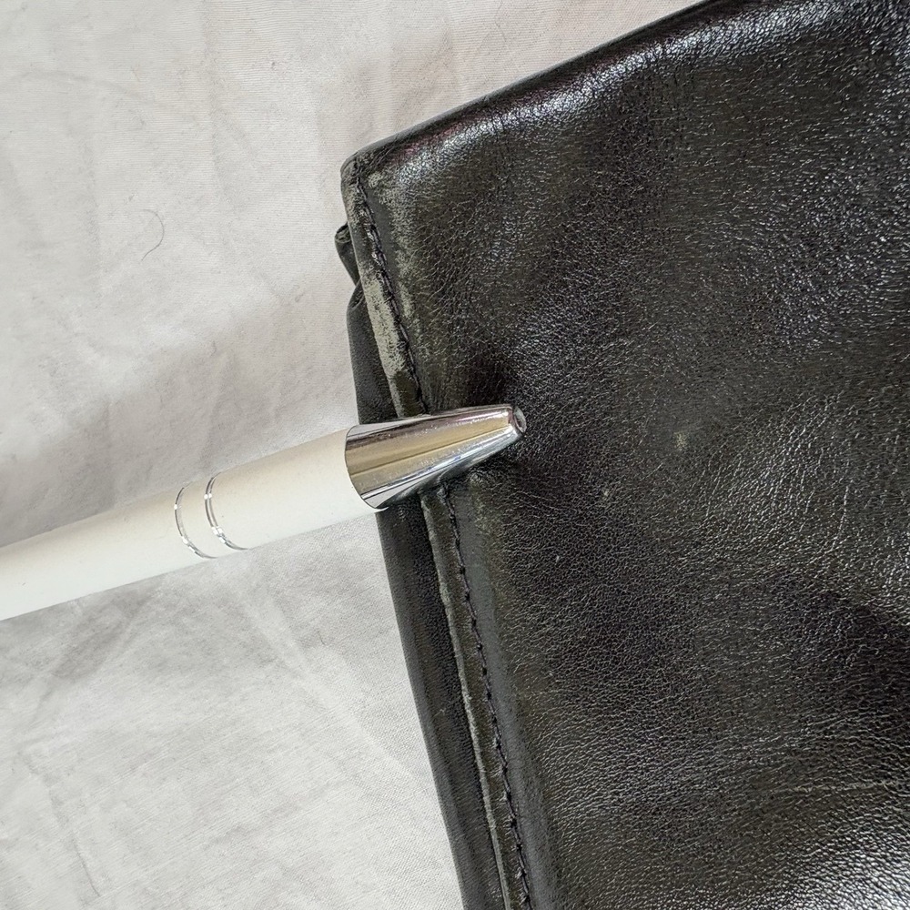VTG Tusk Designer Black Leather Crossbody Bag Minimalist Chic Organizer Travel - Picture 6 of 9